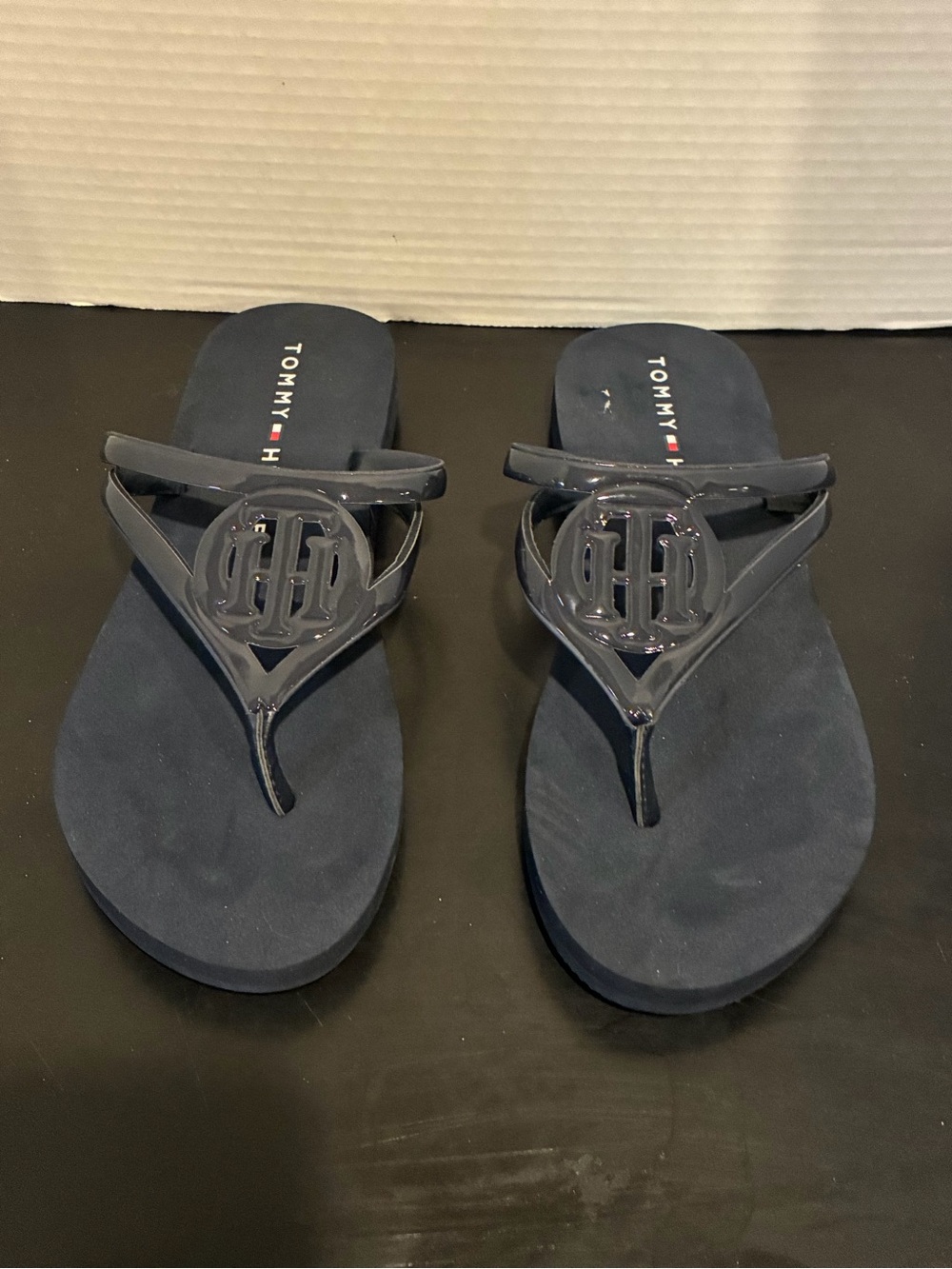 Tommy Hilfiger Clear Jelly Thong Sandals with White Logo